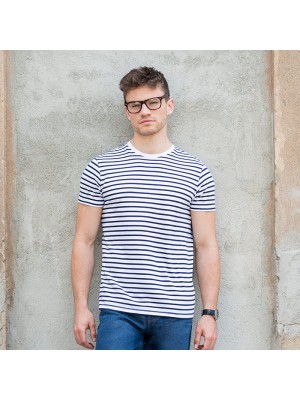 Plain Unisex striped T Skinnifitt 160 GSM